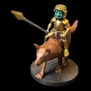 Painted Goblin Cavalier on Wolf